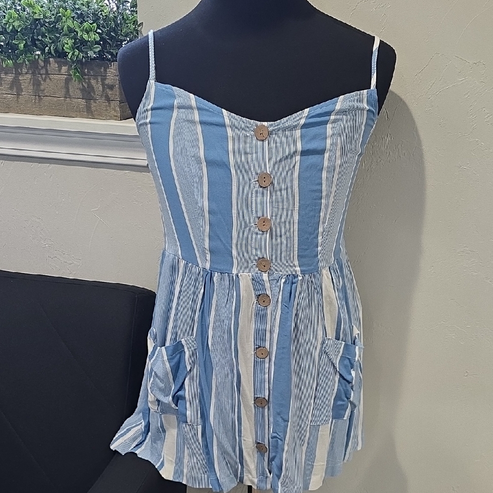 Ocean Drive Blue and White Striped Dress
